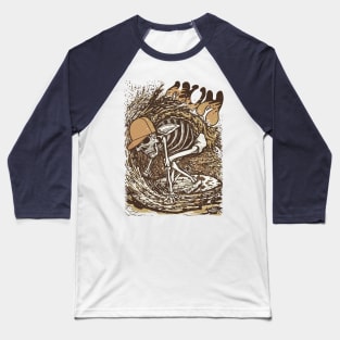 Vintage Surfer Skeleton by miskedesign Baseball T-Shirt